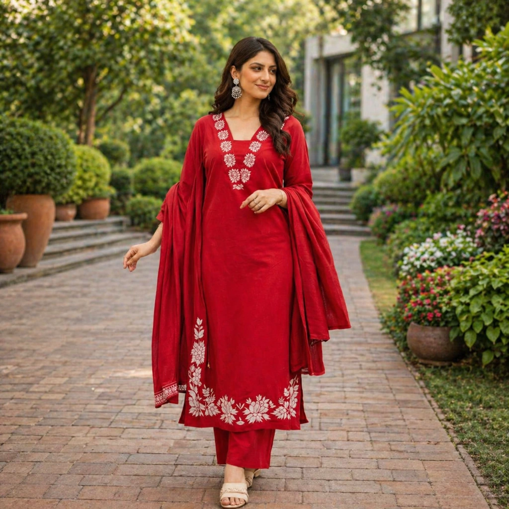 Straight cut salwar suit stitching design in Jaipur for office and daily wear